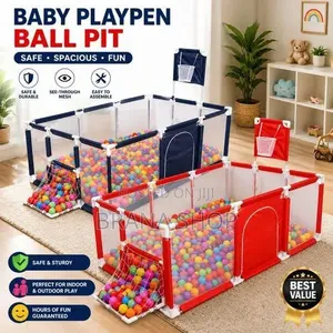 **Premium Red Rectangular Baby Play Yard – Large Activity Pen **