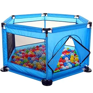 **Unique Blue Hexagonal Baby Playpen – Fun Kids Activity Space **