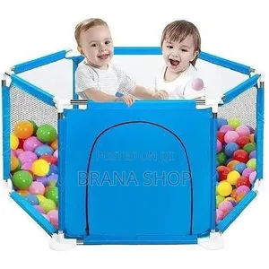 **Smart Blue Hexagonal Baby Fence Playpen – Large Play Yard **