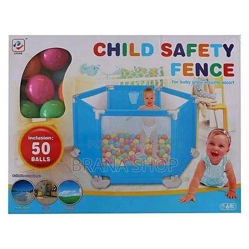 Stylish Blue Hexagonal Baby Playpen – Fun Spacious - main view