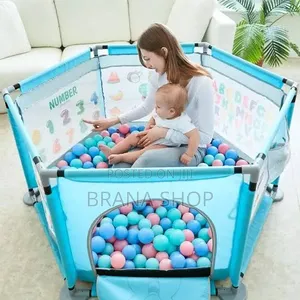 Spacious Blue Hexagonal Kids Playpen – Baby Activity Center 