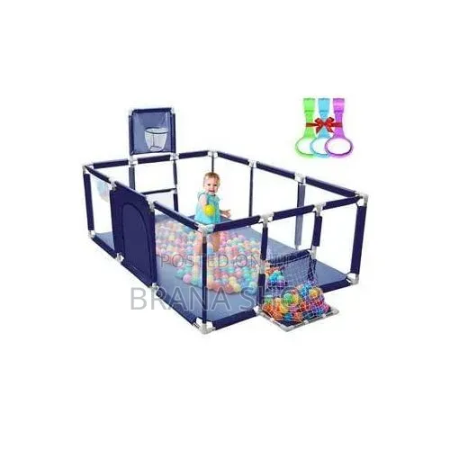 Smart Navy Blue Rectangular Baby Play Yard – Kids Activity Pen 