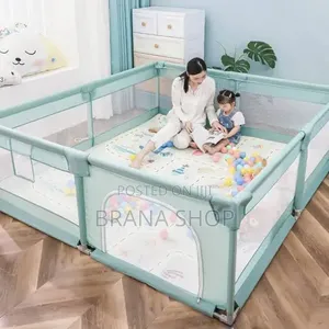 **New Pastel Green Kids Play Yard – Large Baby Activity Playpen **