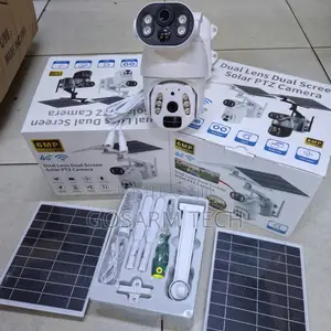 4g 6mp Ubox Dual Lens Dual Screen Solar PTZ Surveillance CCTV Camera