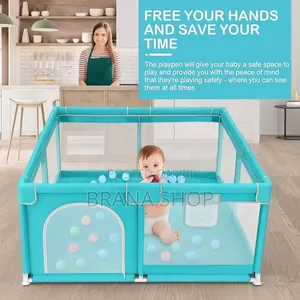 **New Light Blue Square Baby Playpen – Large Kids Activity Yard **