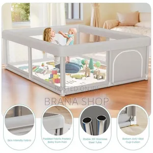 **New Grey Large Baby Playpen – Kids Safety Play Yard **