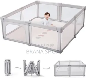 **Premium Grey Baby Activity Center – Large Kids Playpen **