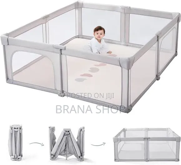 **Premium Grey Baby Activity Center – Large Kids Playpen **