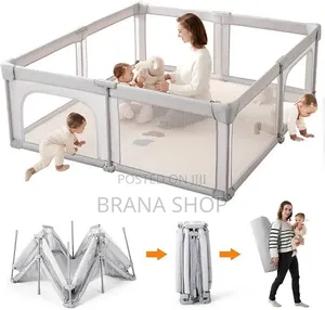 Unique Grey Large Kids Playpen – Baby Activity Play Yard 