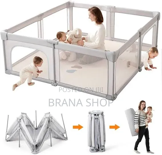 Unique Grey Large Kids Playpen – Baby Activity Play Yard 