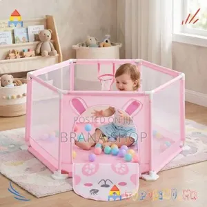 **New Pink Hexagonal Baby Playpen – Large Kids Activity Yard **