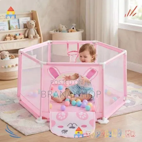 **New Pink Hexagonal Baby Playpen – Large Kids Activity Yard **