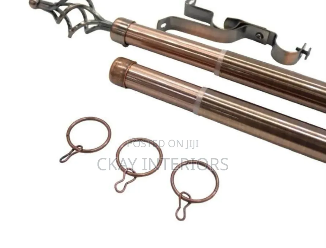 Brown, Gold, Silver, Black 2m Double Adjustable Window Curtains