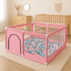 **Premium Pink Square Baby Play Yard – Large Activity Center **