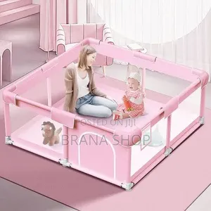 Spacious Pink Rectangular Kids Playpen – Baby Toddler Activity Yard