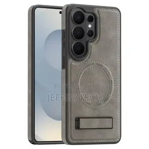 Samsung Galaxy S26 Ultra Magnetic Leather-Effect Case With Foldable Sd
