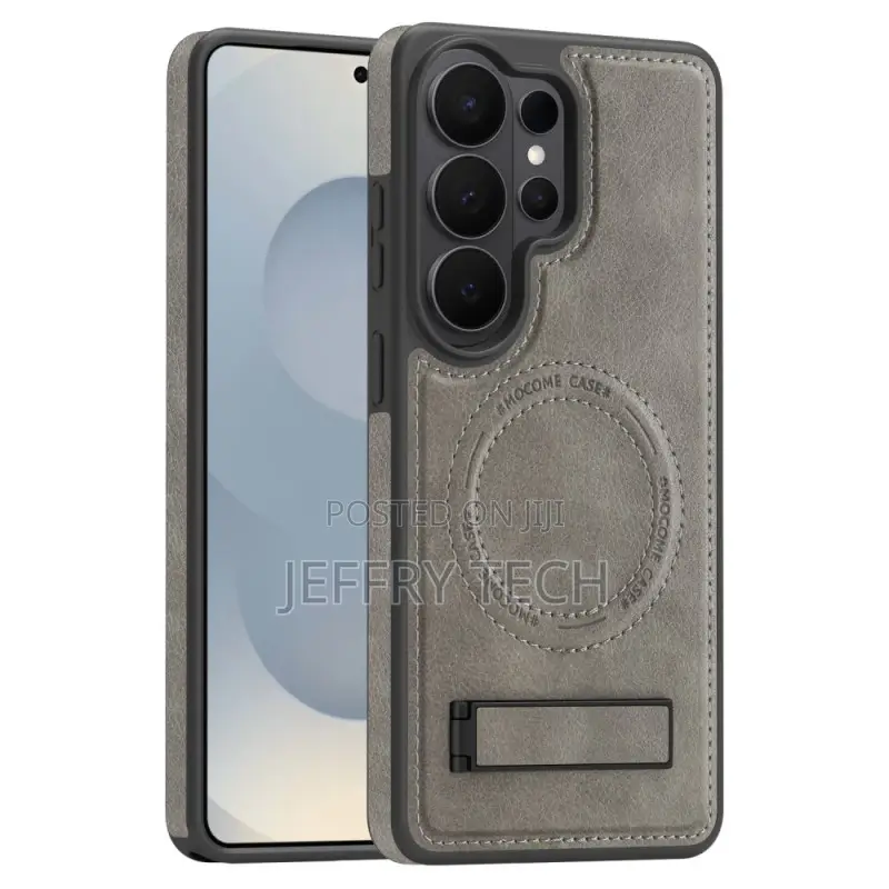 Samsung Galaxy S26 Ultra Magnetic Leather-Effect Case With Foldable Sd