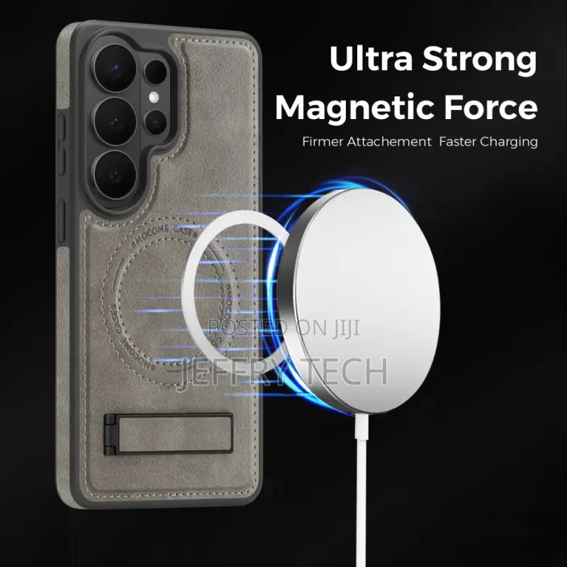Samsung Galaxy S26 Ultra Magnetic Leather-Effect Case With Foldable Sd