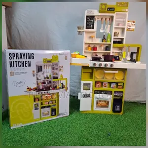 Completed Pretend Kitchen Set Up With Stove Oven and Sink