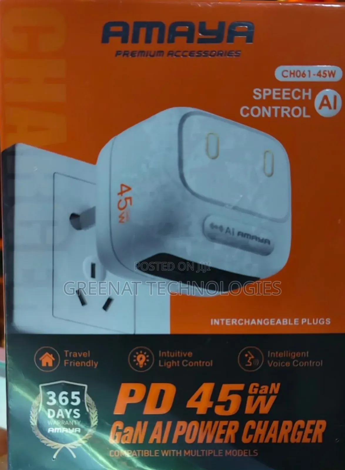 Amaya 45w Pd Gan Ai Power Charger Ch061 Ai Speech Control Us Uk Eu
