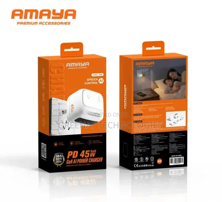Amaya 45w Pd Gan Ai Power Charger Ch061 Ai Speech Control Us Uk Eu