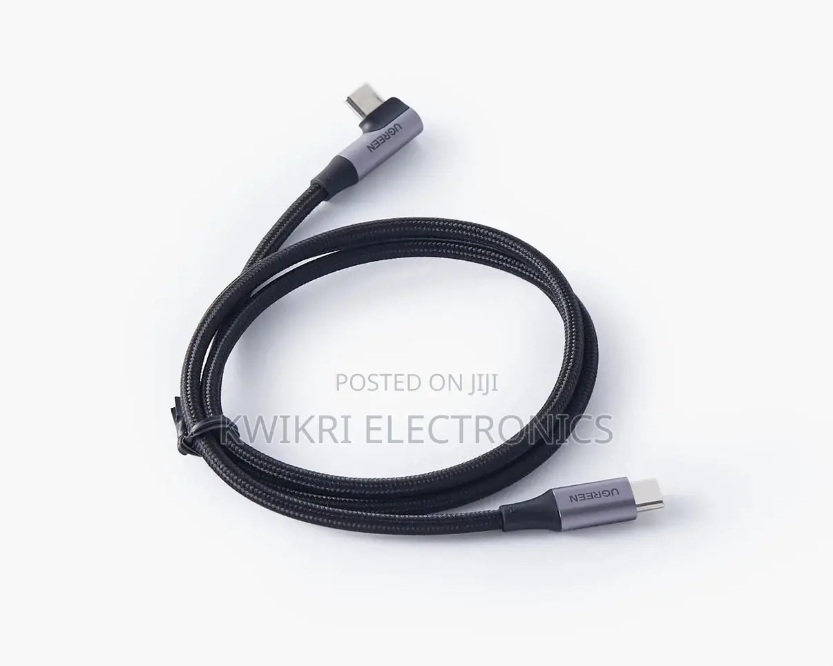 Ugreen USB-C to USB-C PD Fast Charging 90 Degree Cable 5A Max Black 1m