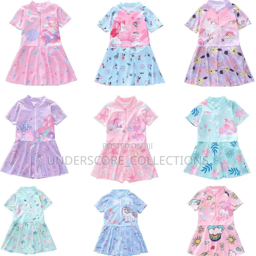Girls Two Piece Swimming Gear-Top Dress and Pants