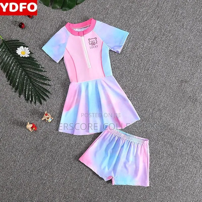 Girls Two Piece Swimming Gear-Top Dress and Pants