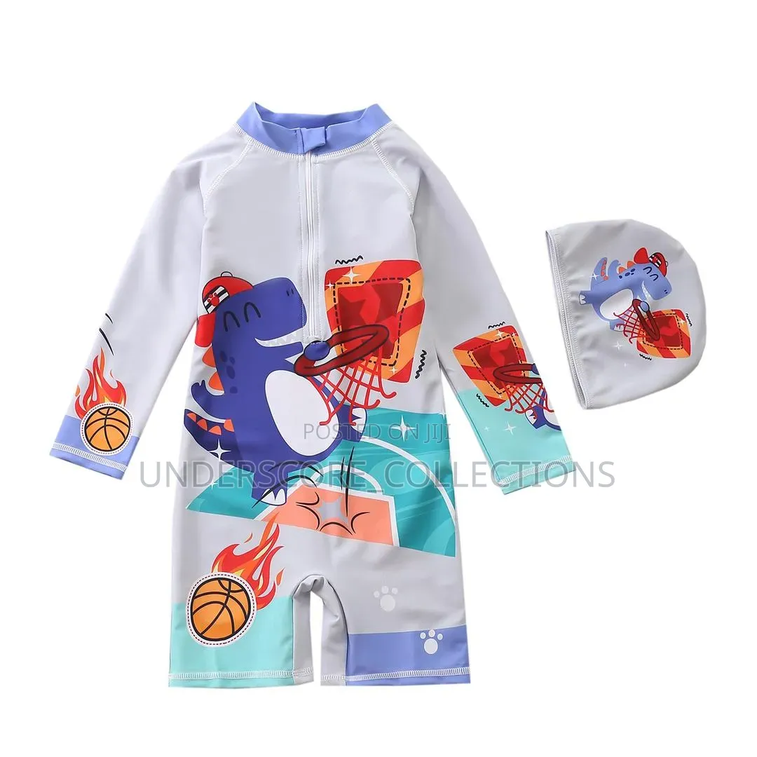 Boys Two Piece Swimming Gear-Full Gear and Hat