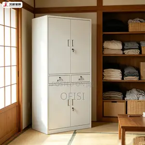 Office Cabinet; 4-Door Steel Cabinet With 2 Central Drawers