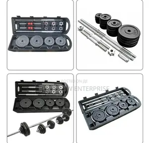 Black Cast Iron 50kg Fitness Dumbbells