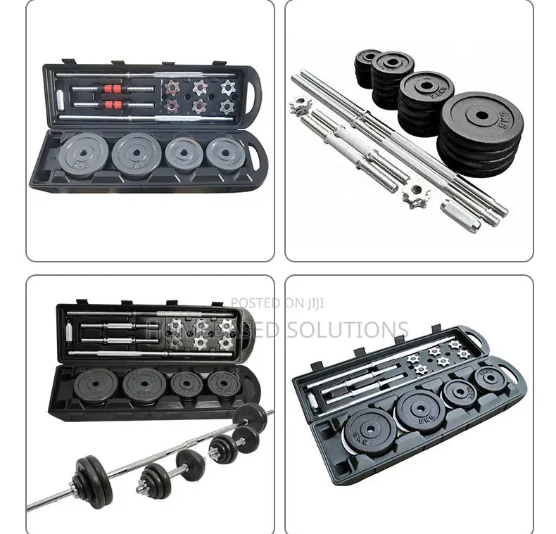 Black Cast Iron 50kg Fitness Dumbbells