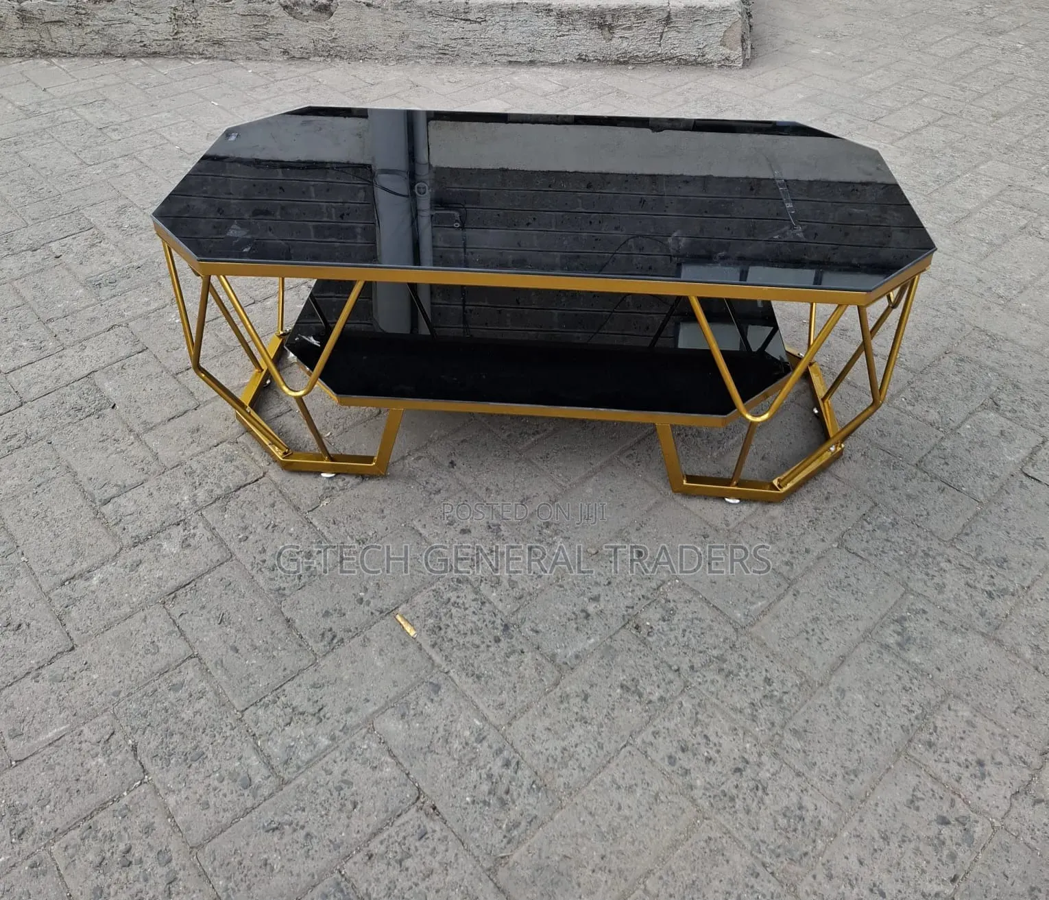 Modern Executive White/Black Top Glass Coffee Table