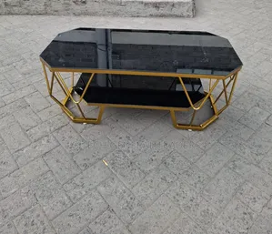 Modern Executive White/Black Top Glass Coffee Table