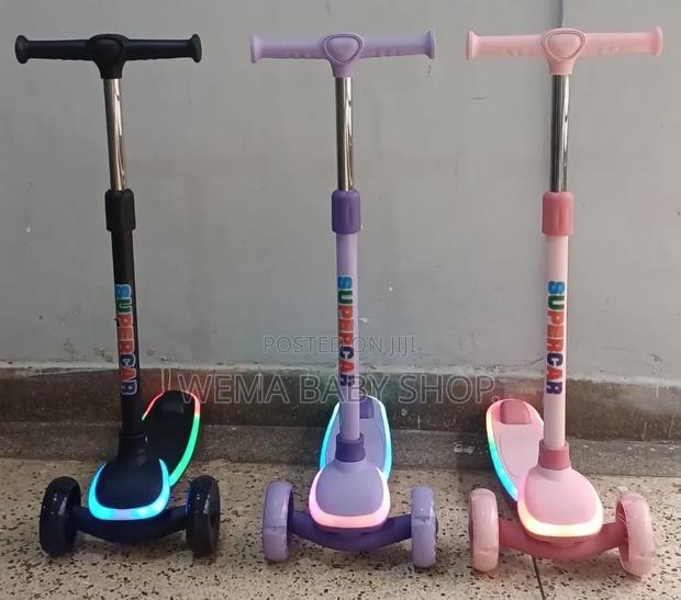 Kids scooters With LED Illuminated Decks Adjustable T-Bar Handles