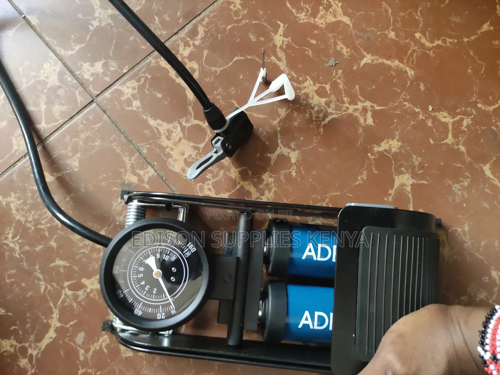 Adegso Double-Cylinder Foot Air Pump, 160 PSI Heavy Duty