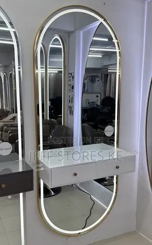 Customized Wall Mirror With Attached Drawers