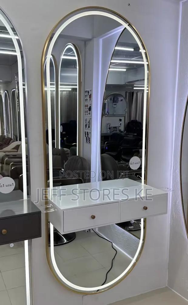 Customized Wall Mirror With Attached Drawers - main view