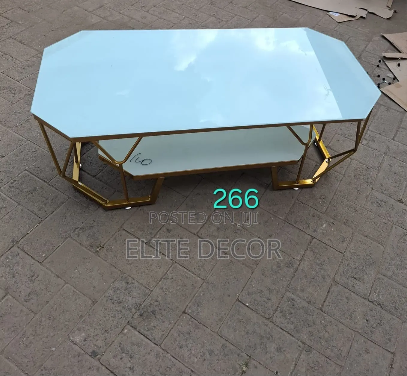 Modern Executive White Top Glass Coffee Table – Stylish Elegant