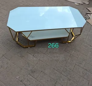 Modern Executive White Top Glass Coffee Table – Stylish Elegant