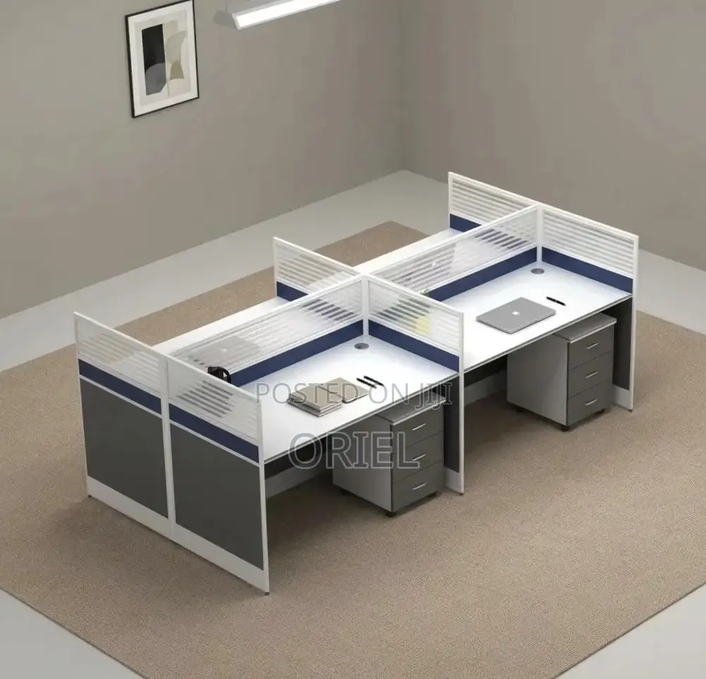 Office Workstation : 4-Seater Spacious Staff Workstation Desk