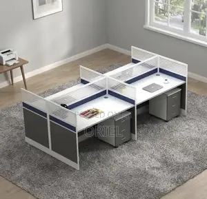 Office Workstation : 4-Seater Spacious Staff Workstation Desk