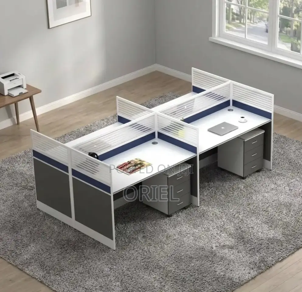 Office Workstation : 4-Seater Spacious Staff Workstation Desk
