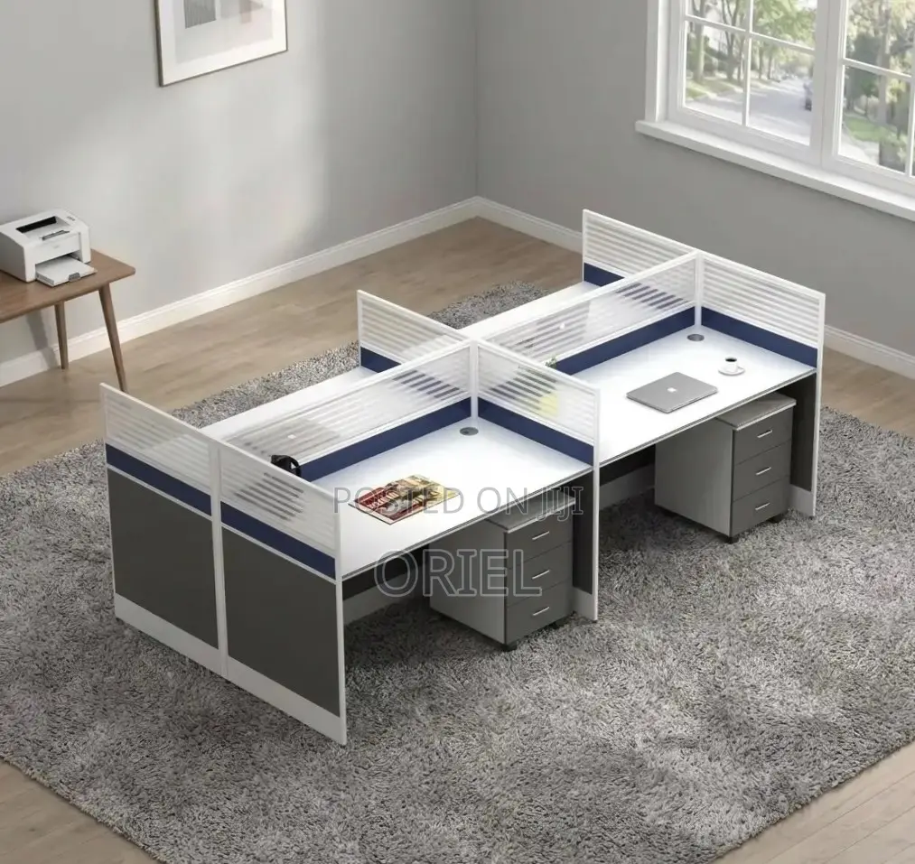 Office Workstation : 4-Seater Spacious Staff Workstation Desk