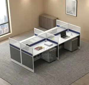 Office Workstation : 4-Seater Spacious Staff Workstation Desk