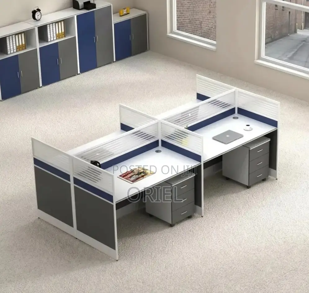 Office Workstation : 4-Seater Spacious Staff Workstation Desk