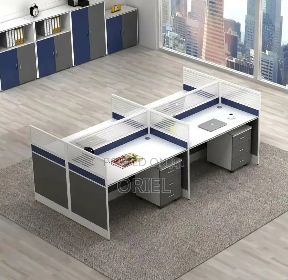 Office Workstation : 4-Seater Spacious Staff Workstation Desk