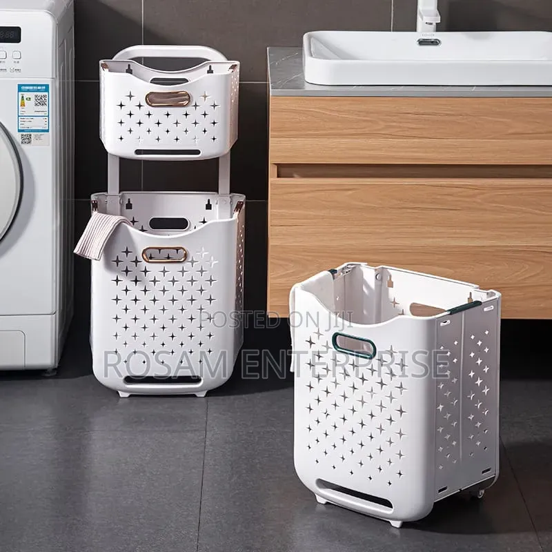 2-Tier Laundry Hamper With Wheels
