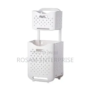 2-Tier Laundry Hamper With Wheels