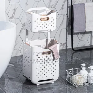 2-Tier Laundry Hamper With Wheels